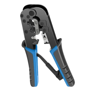 Alicate Crimpador para Conectores RJ11 RJ12 RJ45 com Catraca e Desencapador 568R