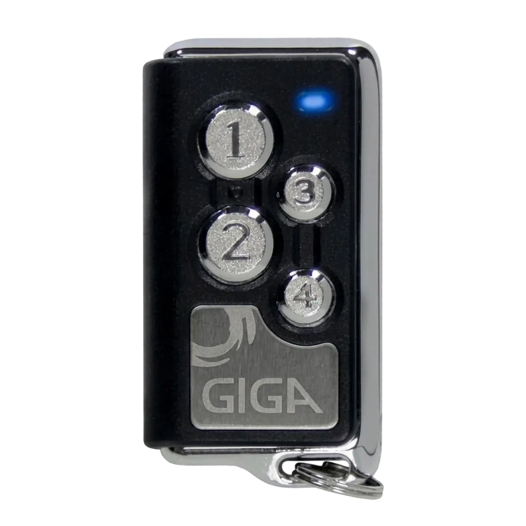 Controle Remoto de Acesso Giga GSTX Metal 433,92MHz Code Learning 4 Botões com Capa Protetora Slide