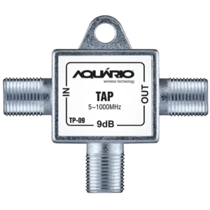 Tomada de Sistema Derivador TAP Coletiva Aquário 9dB 75 Ohms VHF/UHF/CATV