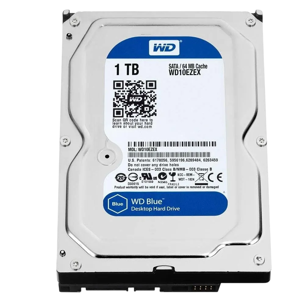 Disco Rígido Interno HD Western Digital Blue 1TB 3.5" SATA III 7200 RPM 64MB Cache WD10EZEX