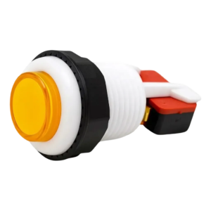 Botao de Pressao Acrilico Amarelo com Microswitch 28mm para Painel de Controle e Acesso