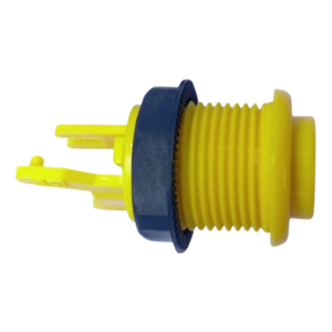 Botao de Comando em Nylon Eletromatic Amarelo 28mm com Rosca e Mola Inox