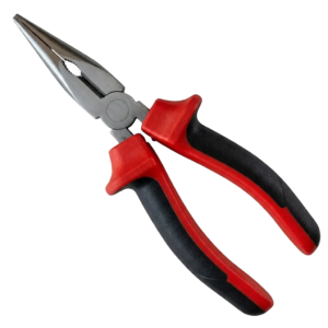 Alicate de Bico Longo Meia-Cana 160mm 6 Polegadas em Aço Carbono Forjado com Cabo Isolado Blister