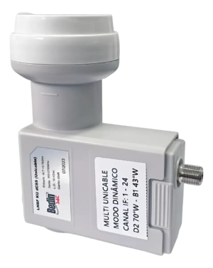 LNBF Ku Unicable Estatico BedinSat Coletivo Ate 50 Pontos Saida Unica 75 Ohms