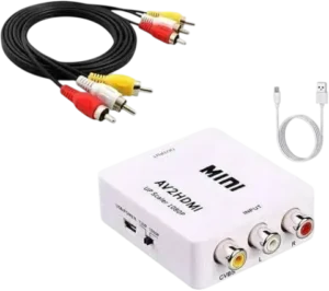 Conversor HDMI para RCA A/V Pix 075-7188 Full HD 1080p com Entrada HDMI Fêmea e Saída 3x RCA Fêmea e Alimentação Mini USB