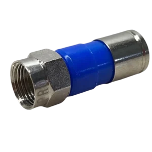 Conector de Compressão F Macho para Cabo Coaxial RG06 Telesystem Pacote com 50 Unidades
