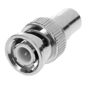 Adaptador BNC Fêmea para RCA Macho Metálico Niquelado 75 Ohms para CFTV e Áudio e Vídeo
