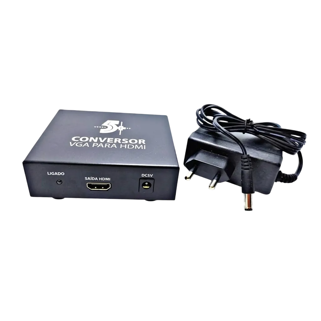 Conversor VGA para HDMI com Entrada de Áudio Estéreo P2 e Alimentação USB Pix 075-0841 Full HD 1080p