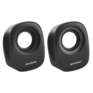 Caixa de Som Multimídia 2.0 Mymax USB 6W RMS Preta P2 para PC e Notebook