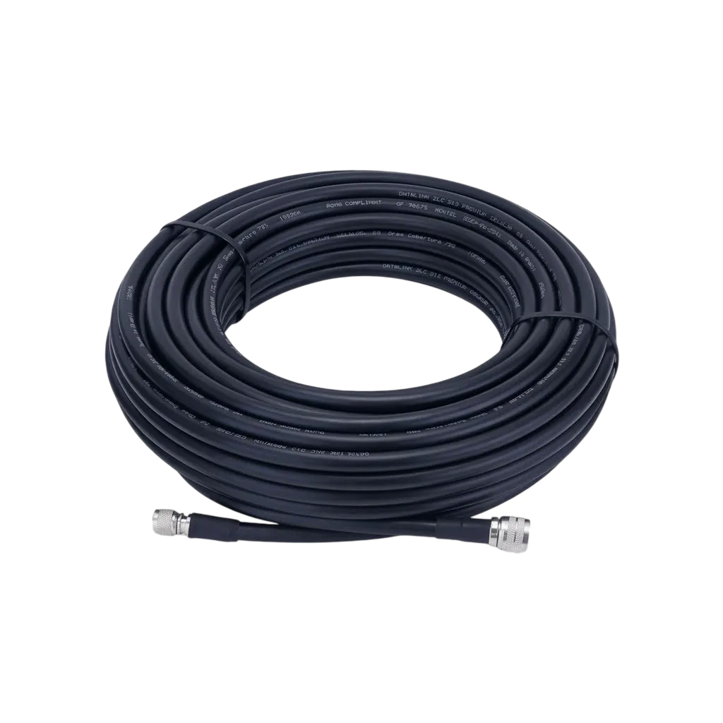 Cabo de Descida Coaxial RG213 50 Ohms Eldtec 15 Metros Conector N Macho para TNC Macho