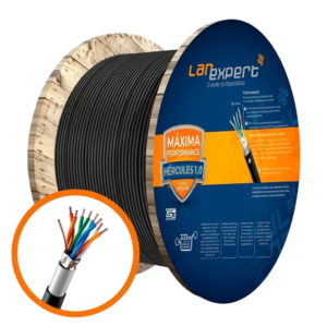 Cabo de Rede LAN U/FTP Cat.5e LAN Expert Hercules Dupla Capa Blindado 100% Cobre 24AWG Outdoor - Bobina 1000m