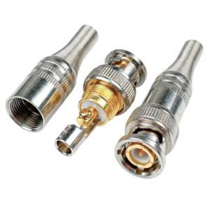 Conector BNC Macho com Mola e Parafuso para Cabo 4mm / RG59