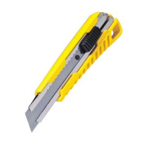 Estilete Manual Retrátil Profissional 18mm com Guia de Aço e Trava Automática