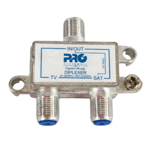 Diplexer VHF UHF e Satélite Proeletronic PQDI-6500B com Passagem DC Inserção de Baixa Perda
