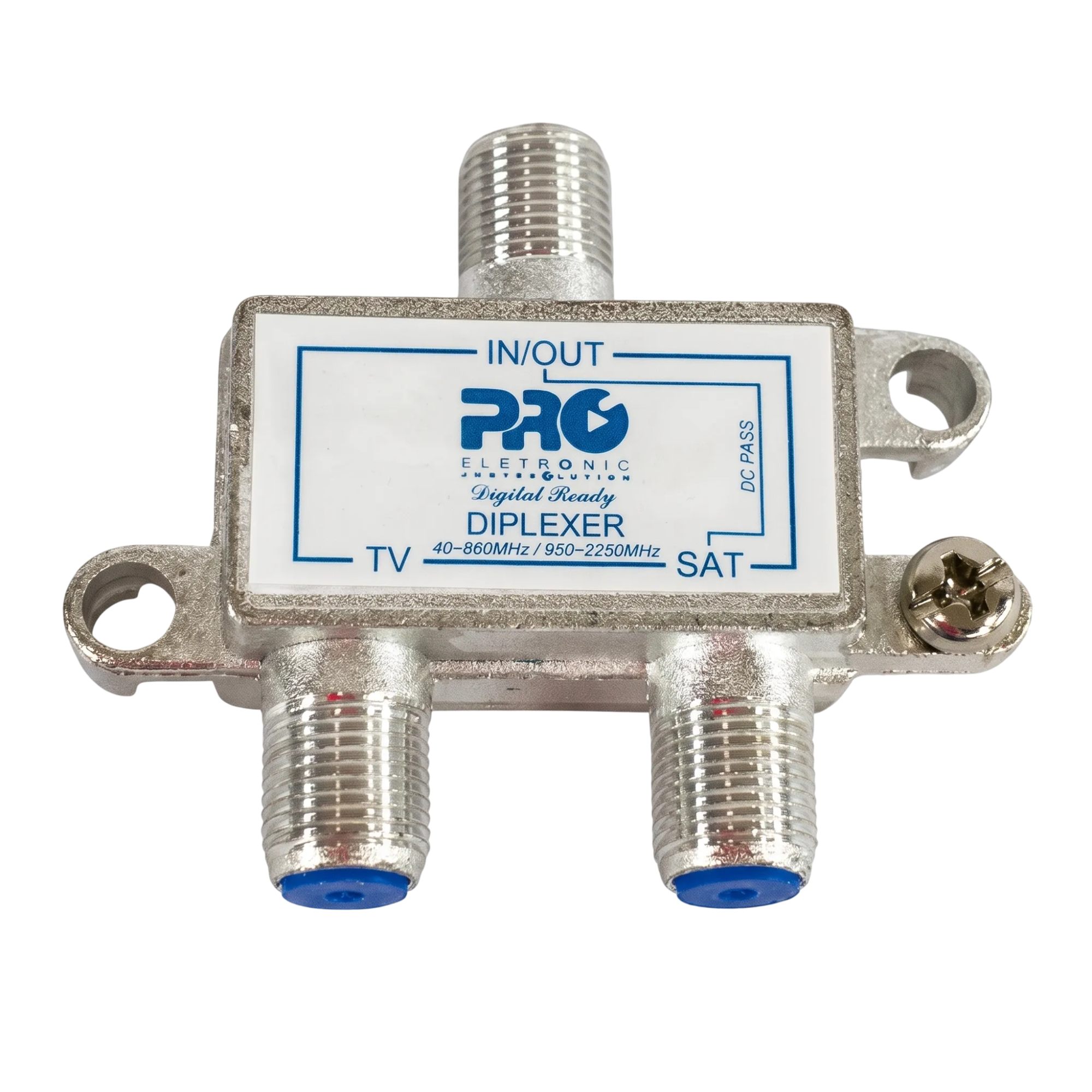 Diplexer VHF UHF e Satélite Proeletronic PQDI-6500B com Passagem DC Inserção de Baixa Perda