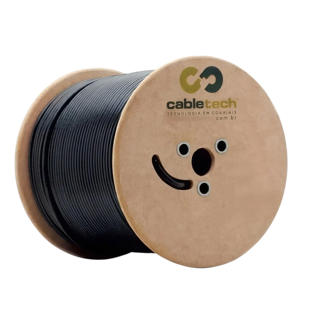 Cabo Coaxial RG11 Tri-Shield (TS) - Bobina 305m - Preto - Cabletech