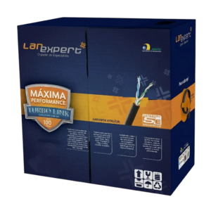Cabo de Rede LAN U/UTP 2 Pares Expert 100% Cobre Nu 24AWG Fast Ethernet 10/100 Mbps PVC - Caixa 305m