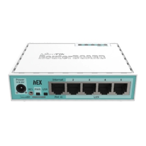 Roteador e Concentrador MikroTik hEX RB750Gr3 5 Portas Gigabit Ethernet 256MB RAM Processador Dual-Core 880MHz