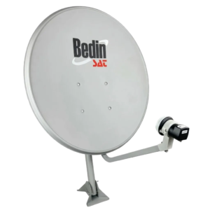Antena Parabólica Offset Bedin SAT 60cm Banda Ku em Aço Galvanizado com Logomarca e Suporte LNBF