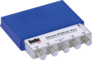 Chave DiSEqC 1x4 Bedin Sat para Comutação de Satélites 950-2400MHz