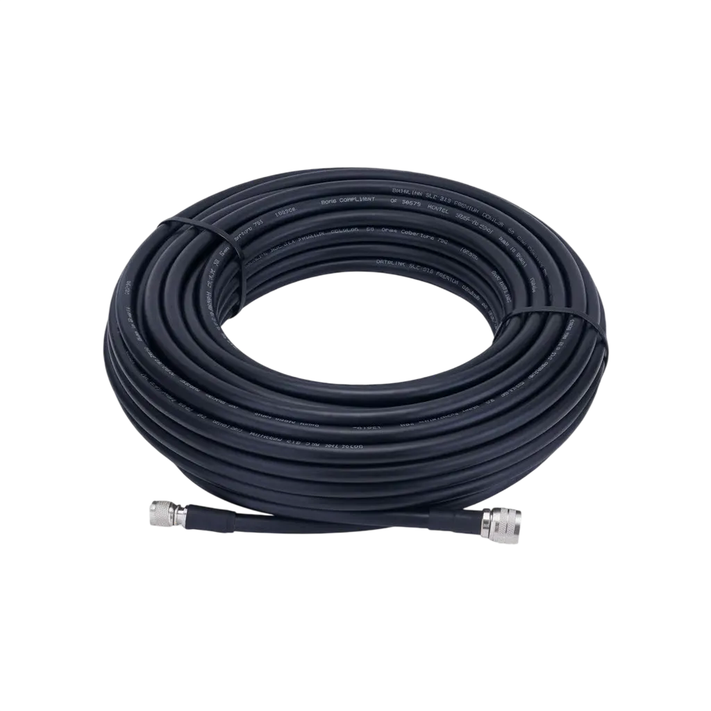 Cabo de Descida Coaxial RG213 50 Ohms Eldtec 20 Metros Conector N Macho para TNC Macho
