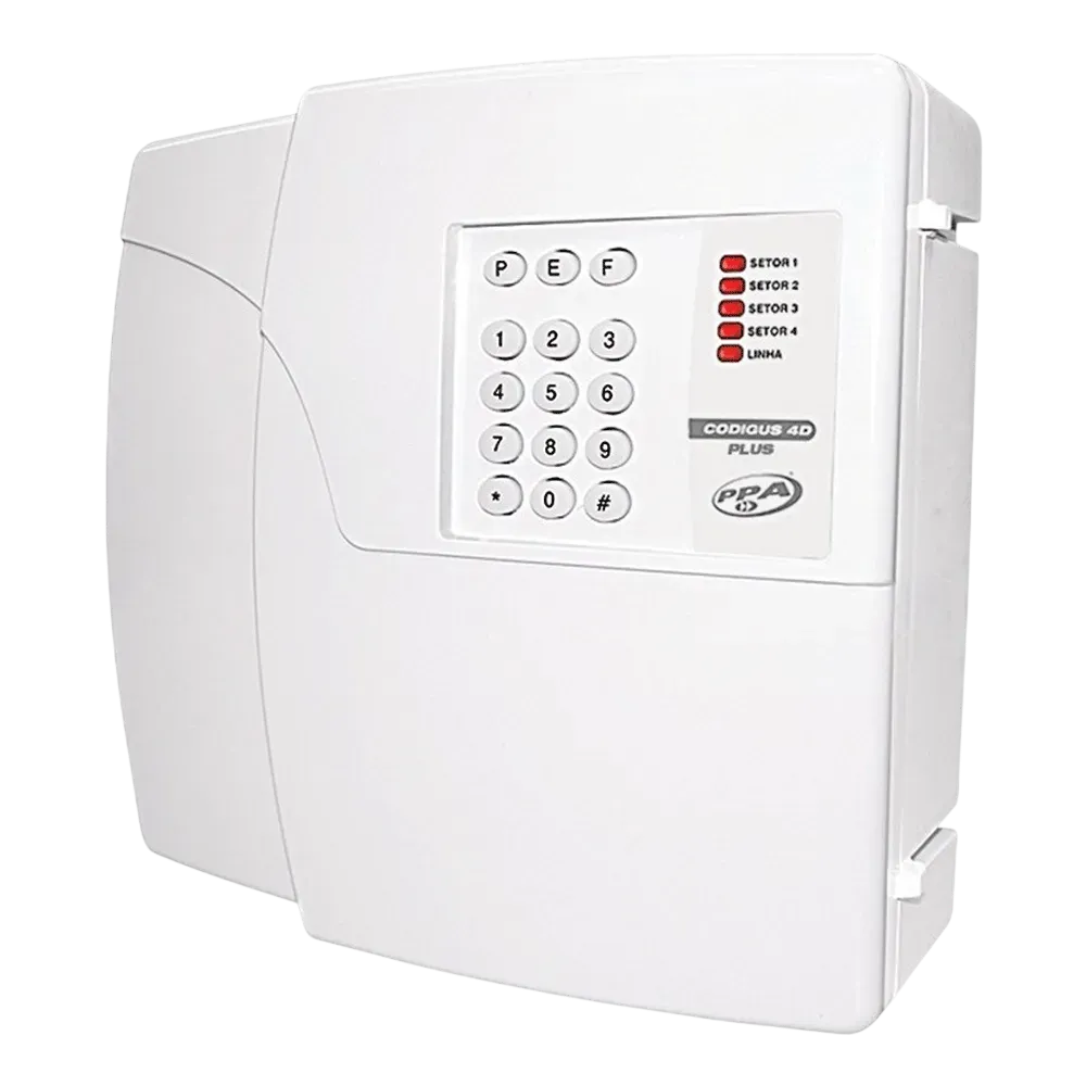 Central de Alarme PPA Codigus 4D Plus 60Hz 4 Setores Particionáveis Wi-Fi com Teclado Incorporado