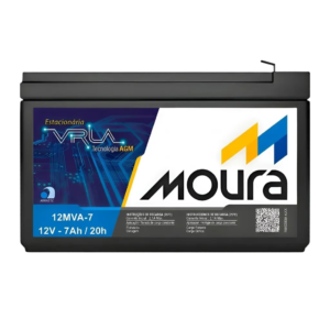 Moura Bateria Selada VRLA 12MVA-7 12V 7Ah Estacionária AGM para Nobreak e Segurança Eletrônica - 037974