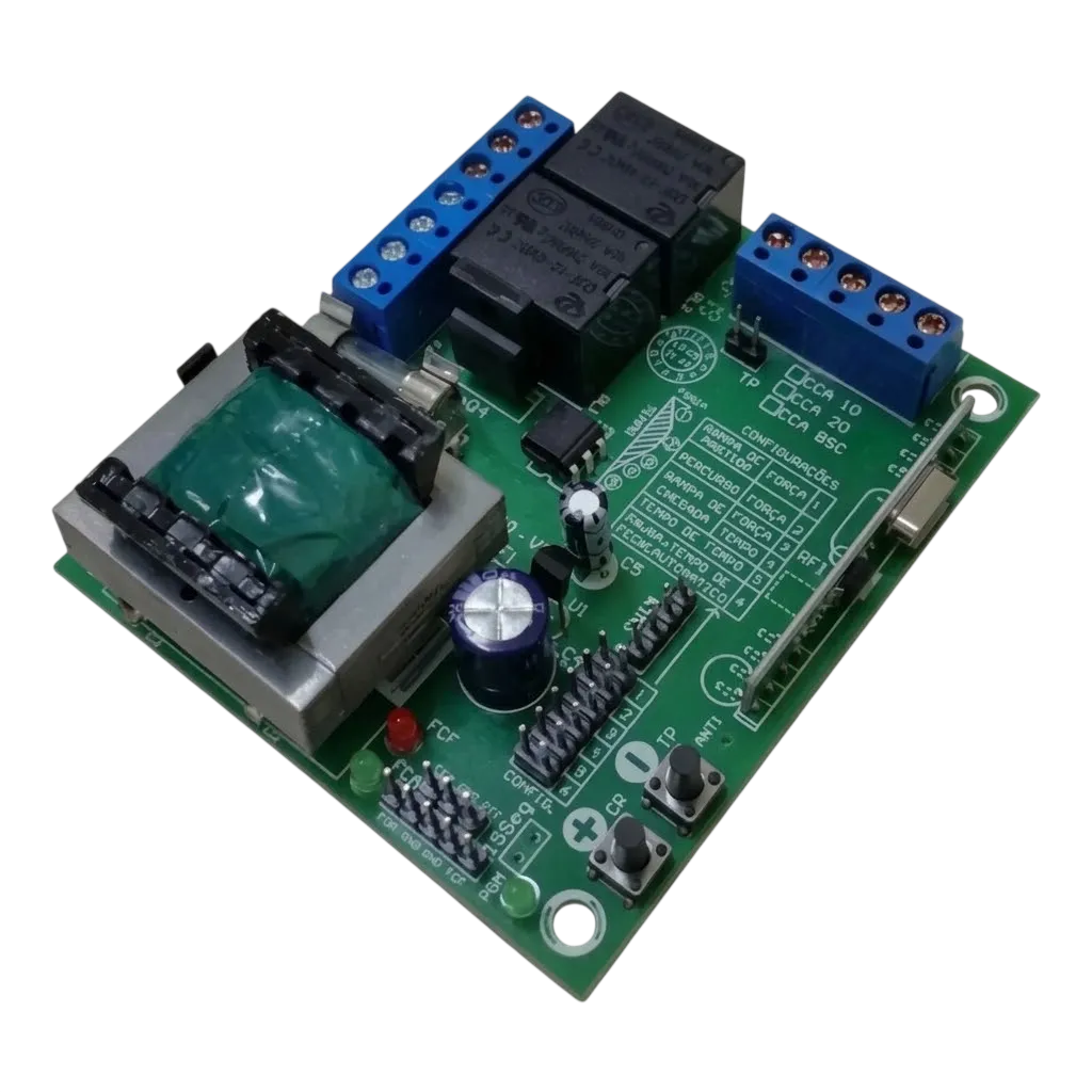 Placa de Comando para Automatizador CCA-10 Bivolt 433,92MHz Embreagem e Freio Eletrônico Código 060177 RCG