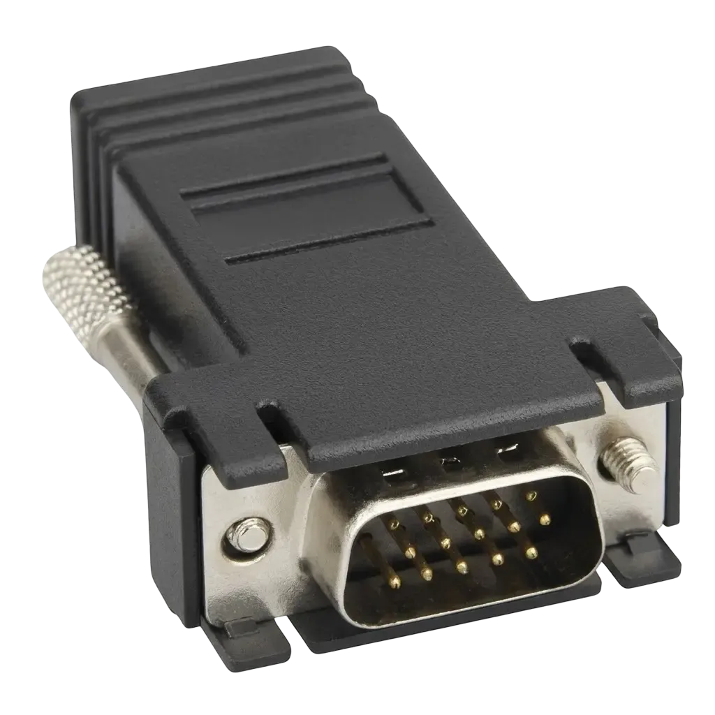 Adaptador Extensor de Vídeo VGA DB15 Macho para RJ45 Fêmea Via Cabo de Rede UTP até 30M