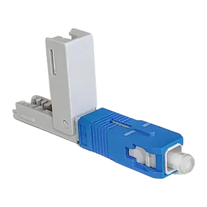 Conector Óptico Fast Connector SC/UPC Reutilizável de Campo com Trava Click Monomodo para Cabo Drop Flat FTTH 3x2mm