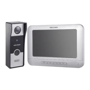 Kit Vídeo Porteiro Analógico Hikvision DS-KIS202 Tela 7 Pol Monitor DS-KH2200 e Unidade Externa DS-KB2411-IM 1 Unidade