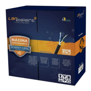 Cabo de Rede LAN U/UTP 2 Pares LAN Expert Turbo Link 100% Cobre Nu 24AWG Fast Ethernet PVC - Venda por Metro