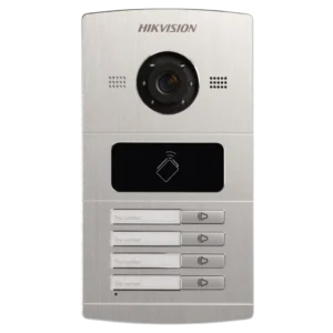 Vídeo Porteiro IP Hikvision DS-KV8402-IM Unidade Externa 4 Botões Alumínio IP65 1 Unidade