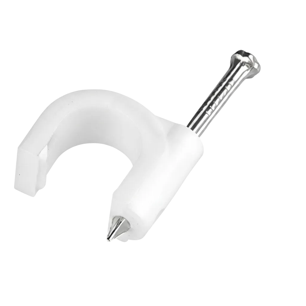 Fixa Cabo Branco para Cabo Coaxial RG06 - Pacote com 100 Unidades