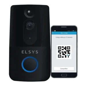 Elsys Vídeo Porteiro Wi-Fi com Módulo Externo Câmera HD Visão Noturna e Acionamento de Fechadura ESL-VPW1