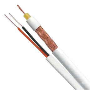 Cabo Coaxial Bipolar para CFTV 4mm 95% de Malha Alumínio Branco Infinity Rolo 100 Metros