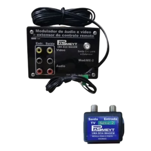 Modulador e Extensor Conjugado de Controle Remoto Vipcolor ME-2 AV para RF Canal 03 Bivolt