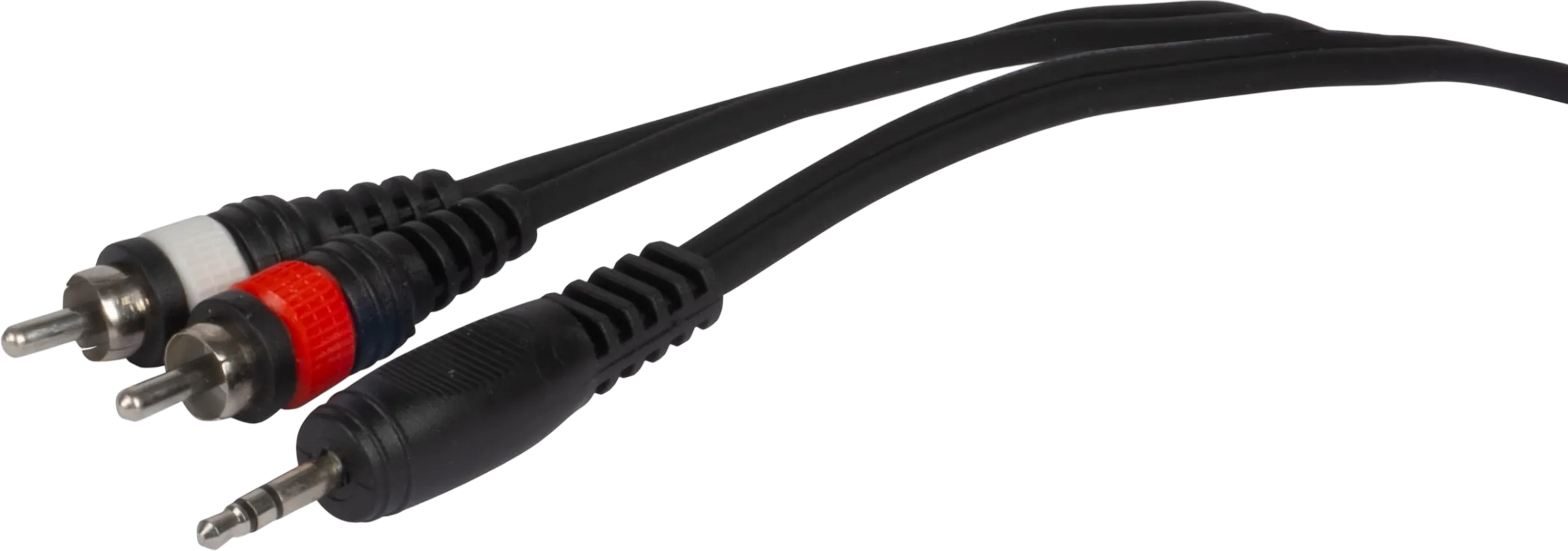 Cabo de Áudio Analógico Auxiliar Profissional P2 Estéreo 3.5mm TRS para 2 RCA Macho 1,20m