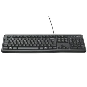 Teclado com Fio Logitech K120 USB Layout ABNT2 Perfil Baixo Resistente a Respingos Preto