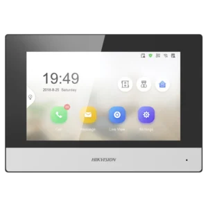 Vídeo Porteiro Eletrônico IP Hikvision DS-KH6320-WTE1 Monitor Interno Touch Screen 7 Polegadas PoE Wi-Fi
