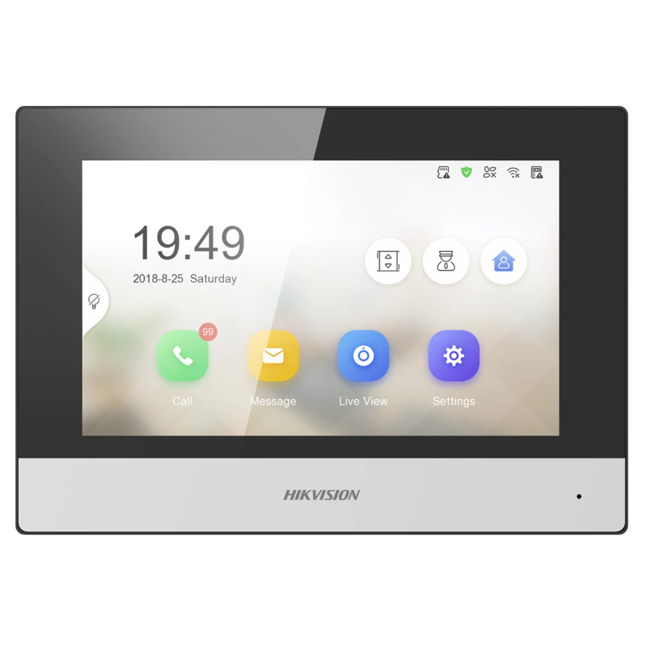 Vídeo Porteiro Eletrônico IP Hikvision DS-KH6320-WTE1 Monitor Interno Touch Screen 7 Polegadas PoE Wi-Fi