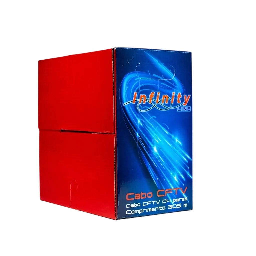 Cabo de Rede LAN U/UTP Cat.5e Infinity 4 Pares CCA 24AWG PVC CMX - Bobina 500m