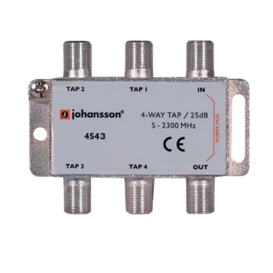 Johansson 4543 Derivador Tap de Sinal Coaxial 4 Vias 25dB 5-2300MHz Banda Ku e Terrestre