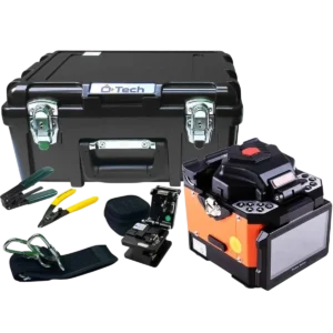 Máquina de Fusão de Fibra Óptica O-Tech 4 Motores Alinhamento pelo Núcleo V-Groove Ativo