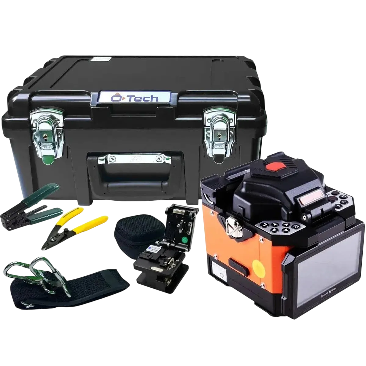 Máquina de Fusão de Fibra Óptica O-Tech 4 Motores Alinhamento pelo Núcleo V-Groove Ativo