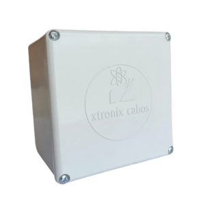 Powerbox Coaxial Xtronix Caixa Organizadora de Cabos com Fonte 12V e Conectores 2BNC e P4 para CFTV