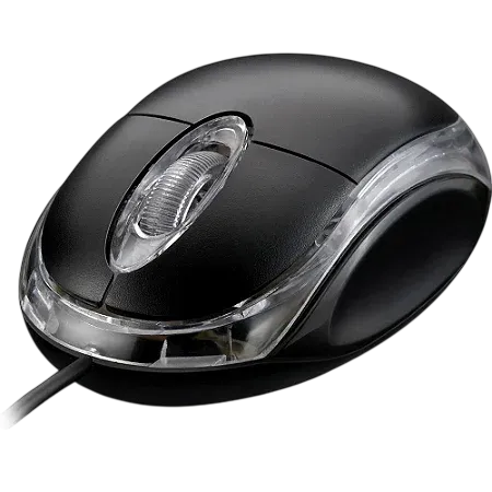 Mouse Multilaser Classic Preto Conexão PS2 Sensor Óptico 1200 DPI Três Botões MO031