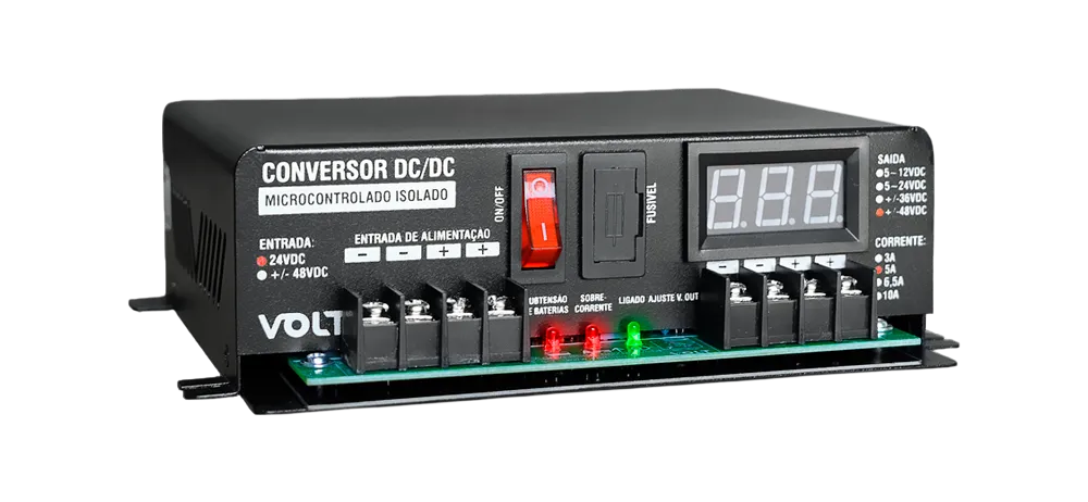 Conversor DC-DC Isolado Step-Up Entrada 24Vdc Saída 48Vdc com Isolamento Galvânico para Telecom e ISP