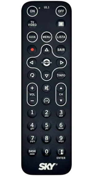 Controle Remoto SKY HDTV Zapper Slim UL1 Infravermelho para Receptor Satélite