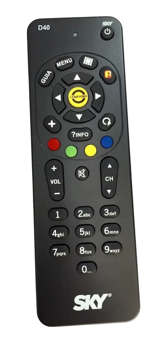 Controle Remoto SKY D40 Infravermelho para Receptor SD Plug and Play